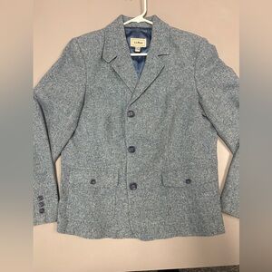 L.L. Bean Women's Wool Blazer XL Turquoise Bellandi Italian Three Buttons